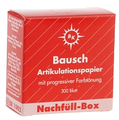 Артикуляционная бумага Bausch BK 1002 - прямая, красная (200мкм, 300шт), Bausch / Германия