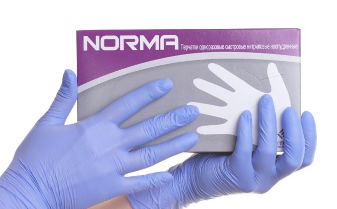Перчатки NORMA сиреневый (XL) - нитриловые, текстурированные (45пар), NORMA / Таиланд