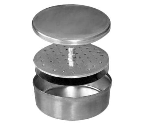 Контейнер для боров и эндодонтии металлический круглый с крышкой, ЛСКБ 76х35 (Медикон)