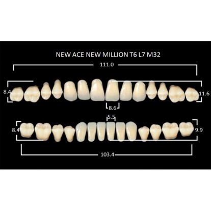 Зубы планка 28 шт MILLION NEW ACE T6/A1