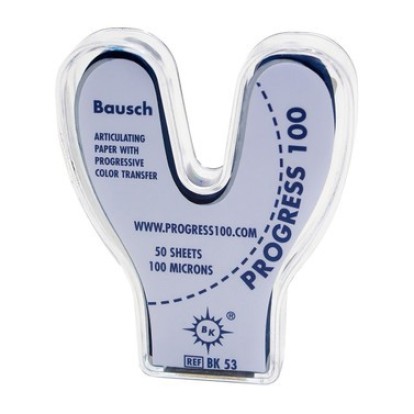 Артикуляционная бумага Bausch BK 53 - подкова, синяя (100мкм, 50шт), Bausch / Германия